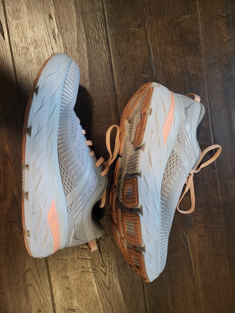 Hoka One One Womens Bondi 7 Harbor Mist Peach Running Shoes Size 8.5